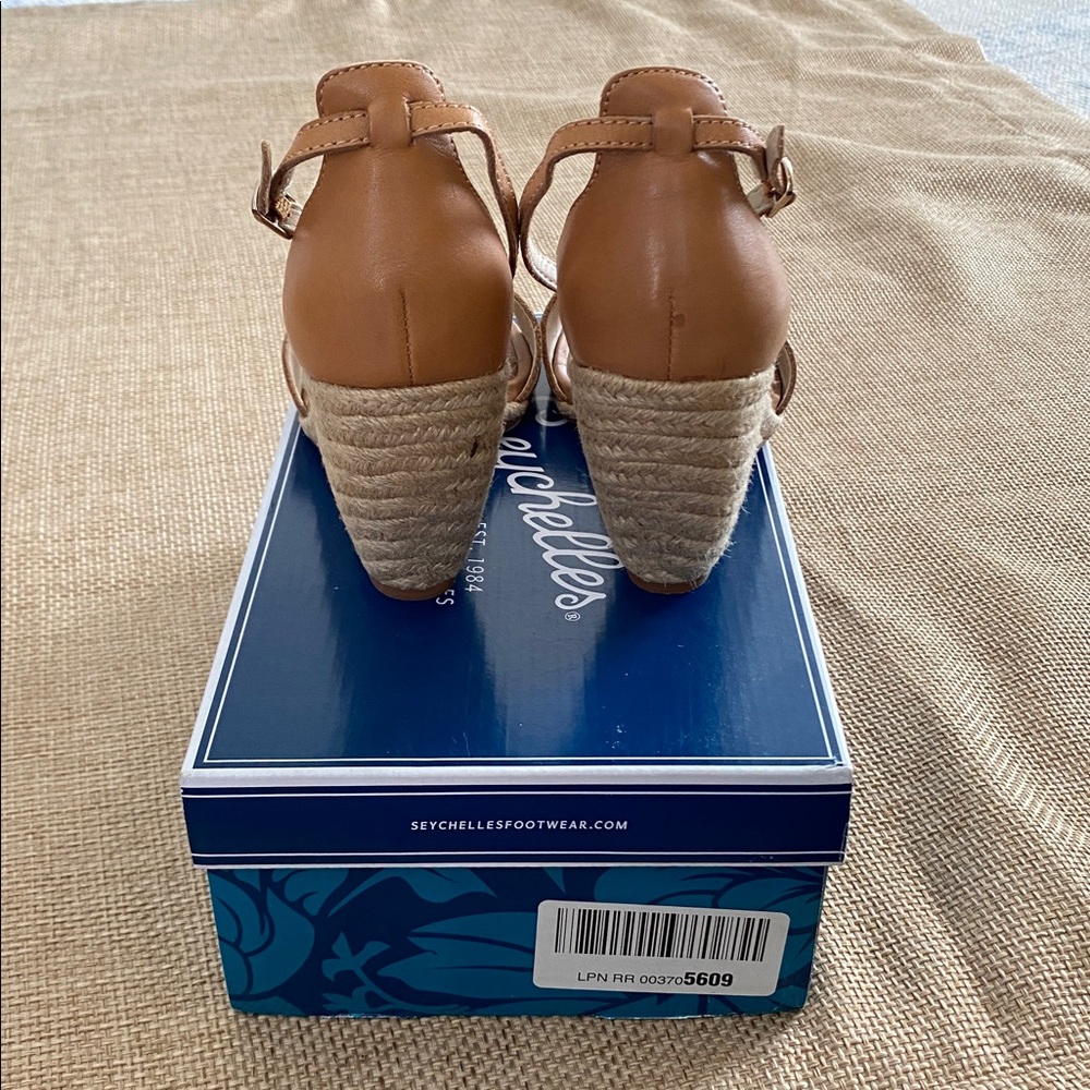 Seychelles Thyme Tan Espadrille 3.5” Wedge Sandals with Ankle Strap size 11 - Picture 5 of 7